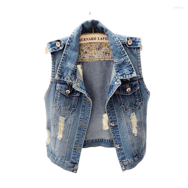 Giubbotti da donna giubbotti di jeans donna corean primaverile giacca autunnale sciolta senza maniche senza maniche jeans gilet casual