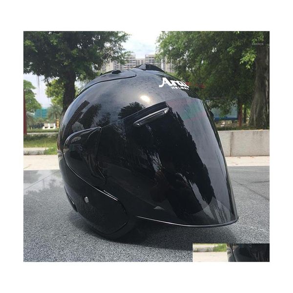 Motorradhelme Schwarz Halbhelm Outdoor Sport Männer und Frauen Racing Open Face Dot Appd1 Drop Lieferung Mobiles Motorräder Accesso Dhwq4