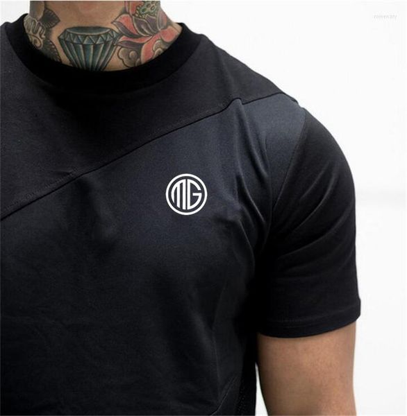 Camisetas masculinas de verão masculino tees de vitalidade jovem ginástica camisetas curtas de manga curta malha de algodão fitness top sportswear sportswear