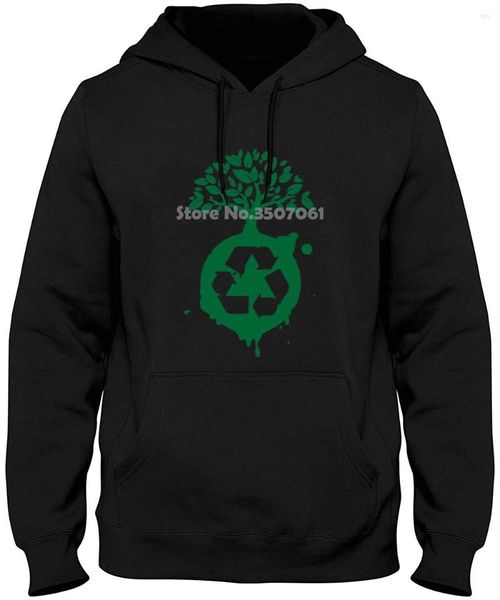 Herren Hoodies Earth Day Recycle Tree Rabatt Baumwolle für Sweatshirts