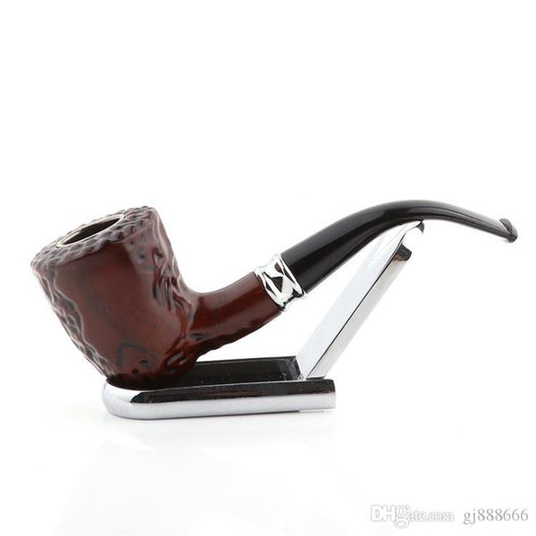 Pipe da fumo Nuovo tubo antiscivolo portatile Imitato Redwood Carving Resina di pulizia rimovibile