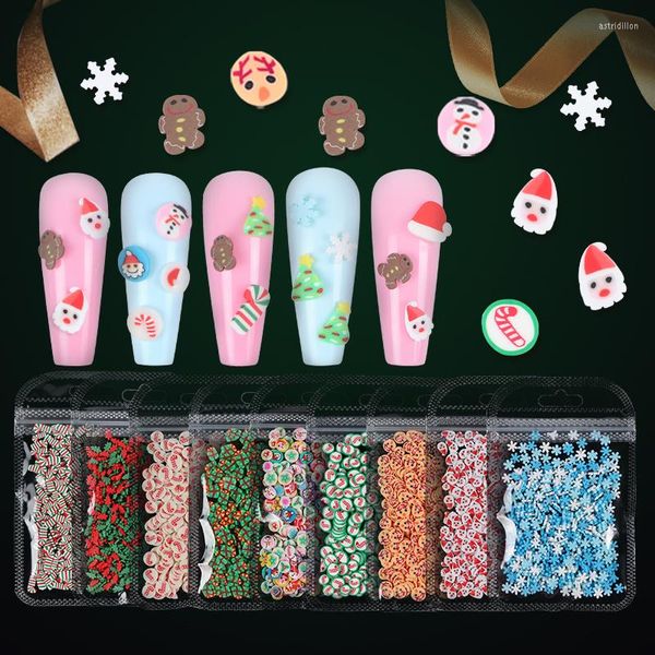 Nail Art Dekorationen Weihnachten Weihnachtsmann Kopf Phase Acryl Polymer Clay Scheibe Maniküre Schmuck für DIY Gel Design