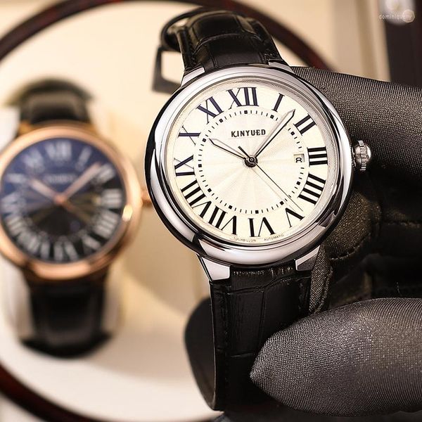 Нарученные часы Kinyued Men Watches Automatic Mechanical Watch кожа мод