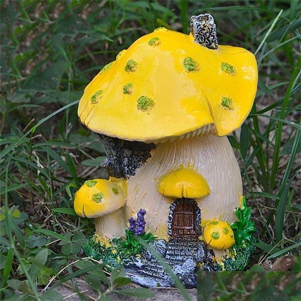 Oggetti decorativi Figurine FAIRY GARDEN MUSHROOM CASA MINIATURA Accessori per Hom 211101 Droplegatura per la consegna Home Acce Acce Dhiby