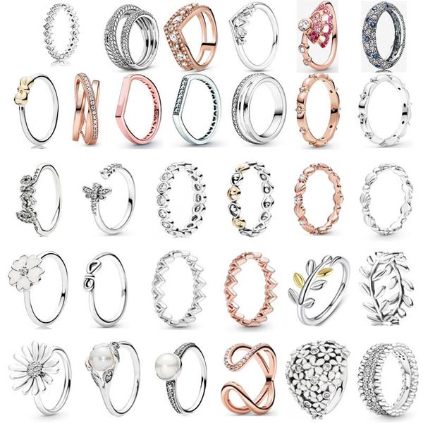 2023 Новое популярное 925 серебряное серебро со сверкающим солнцем цветочное кольцо кольцо DIY женские ювелирные аксессуары