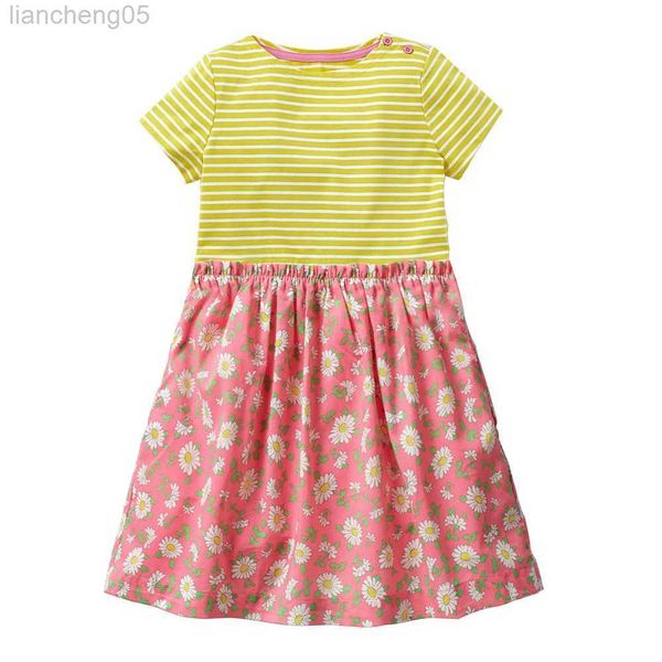 Kız Elbiseler Küçük Maven Yaz Günlük Giysileri Pamuk Çocuklar Günlük Elbise Güzel ve Konforlu Yürümeye Başlayan Bebek Kız Bebek Çocuklar 2-7 Yıl W0314
