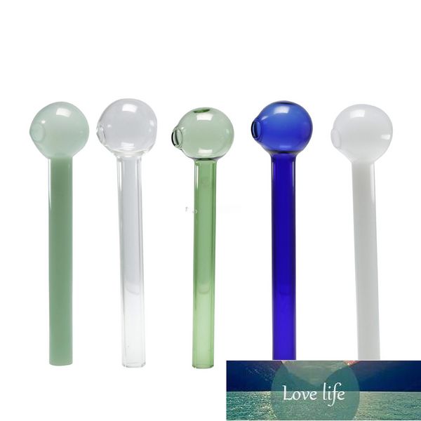 tomada de fábrica colorida pirex Óleo de vidro queimador de vidro tubo tobcco herb unhas de água acessórios para fumantes de fumantes de tubo de vidro fumaça bong 12cm