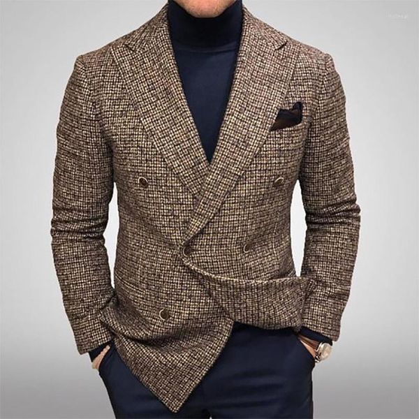 Abiti da uomo Gentleman Mens Casual Suit Blazer Primavera Colletto rovesciato Giacca da lavoro Capispalla Autunno Bottone monopetto Maschile Top Coat