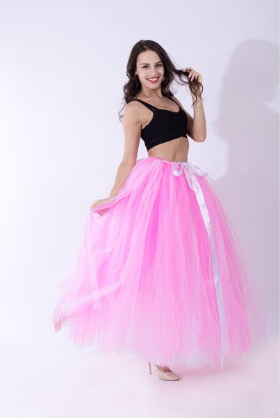 Moda meninas artesanal pacote tule saias para mulheres na altura do joelho longo adulto tutu em camadas curto baile de formatura festa midi saia