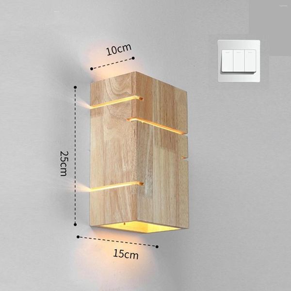 Wandlampe Natur Holzhalterleuchte für Esszimmer rustikal