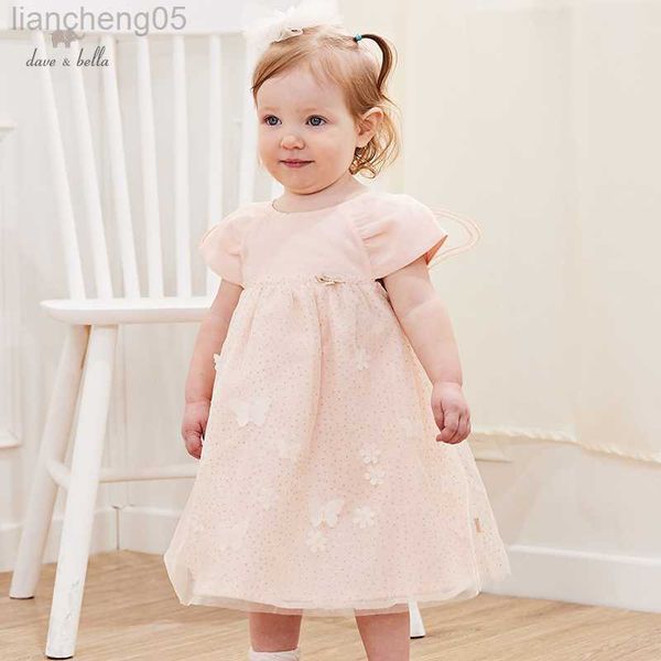 Abiti da ragazza Dave Bella Vestito da ragazza Estate Manica corta Farfalla Abito da principessa Abito casual in pizzo ricamato Abbigliamento per bambini per 2-9 anni DB2221373 W0314