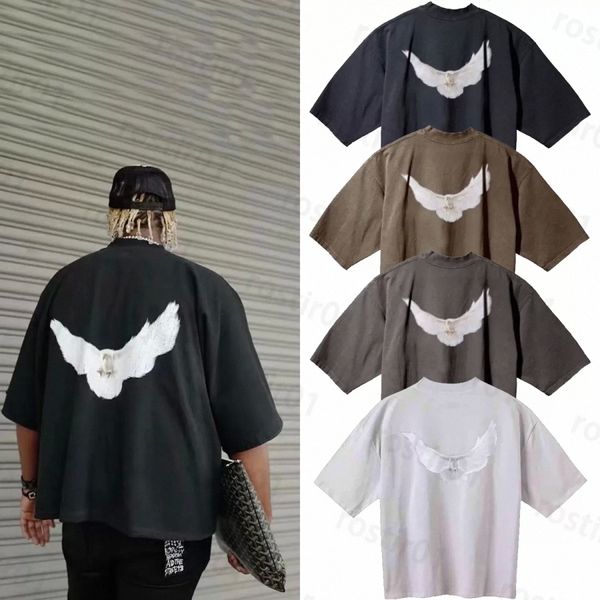 Tripartite Dove Designer T-Shirts Designer Kanyes Wests Fashion Co Brand Men oversize Tees Polos Peace Doves Stampato maschile e Womens Yzys Pullover Clut X1OH#