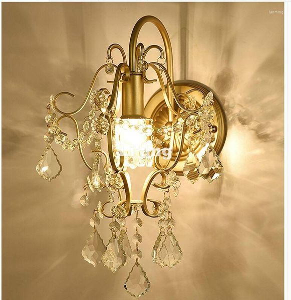 Lampada da parete K9 Art Decora Golden/argento Europeo European Crystal Camera da letto Casa Sconce Lighting D