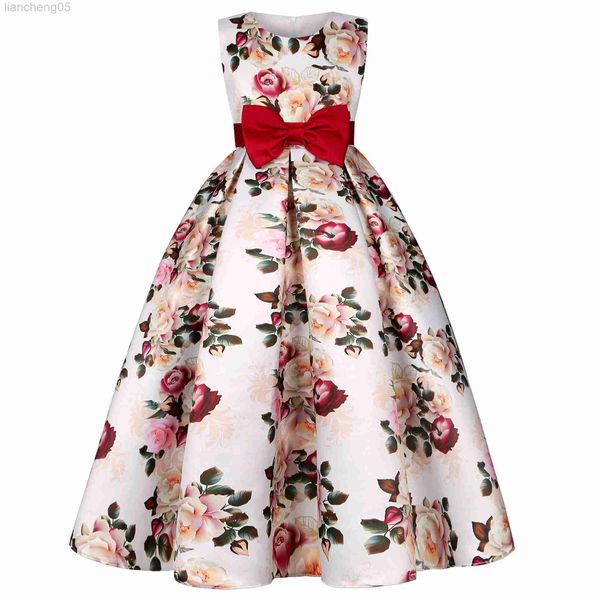 Mädchenkleider Plus Size Pricness Mädchen Blumenkleid Kinder Kinder Lange Blumen Hochzeit Party Kleider Kinder Prinzessin Weihnachtskleid Kleidung W0314