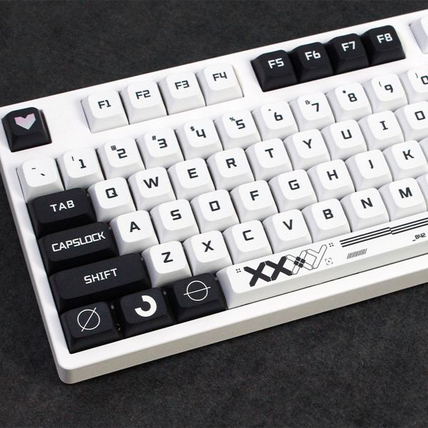 132 tasti PBT SYE-SUB Profilo PrintStream Personalizzato XDA Keycap per MX Switche Gaming Tastiera Meccanica Nero Bianco Copritasti