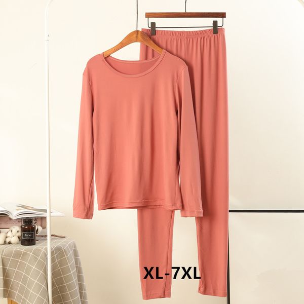 Kadın pijama xl-7xl gevşek artı yağ boyutu pamuk pijamalar için kadınlar için gündelik uzun kollu kış iç çamaşırı sıcak set esnekliği gece kıyafetleri pijamalar 230314