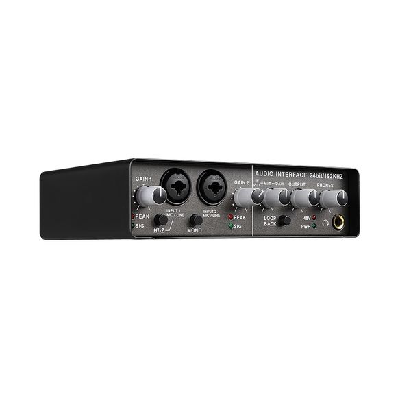 Новый Teyun Q-24 Audio Interface 2 в 4 Sound Card с мониторингом электрогитара Live Recording Professional Sound Card ПК