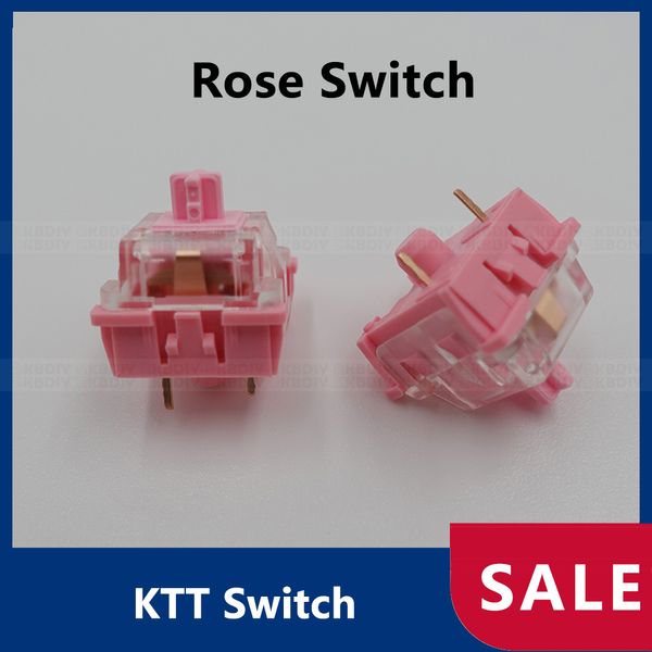 KTT Switch Rose Switches linear SMD LED 3PINS 43G TECIOS MECÂNICOS CATERIAIS RGB RGB RGB Compatível transparente GK61 Anne Pro 2