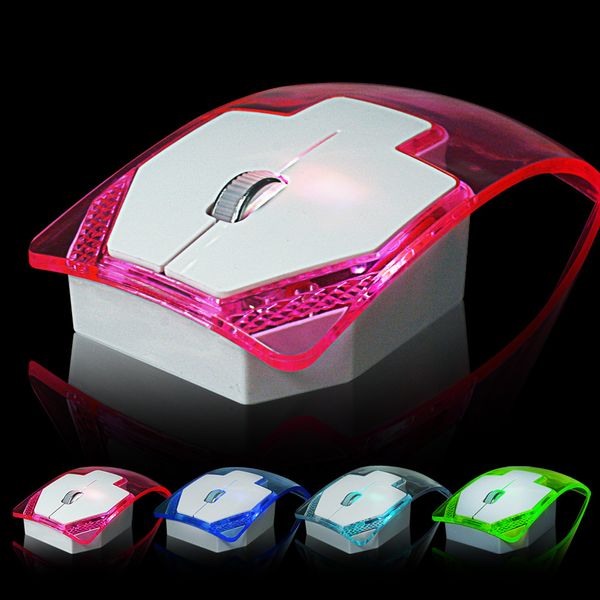 Yeni yaratıcı 2.4GHz kablosuz fareler şeffaf ultra ince optik aydınlık sessiz fare ofisi tatil hediye kızları PC dizüstü bilgisayar için