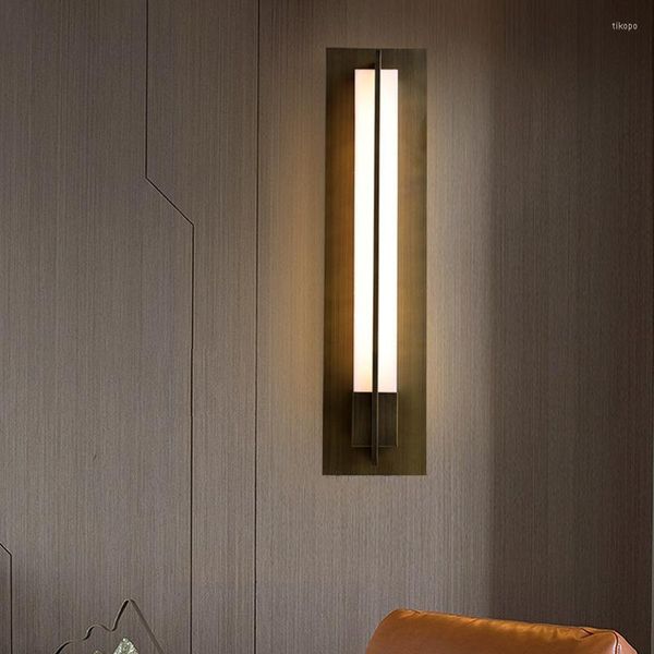 Duvar lambası Çinliye liderlik modern retro basit şerit restoran aydınlatma tv arka plan oturma odası başucu