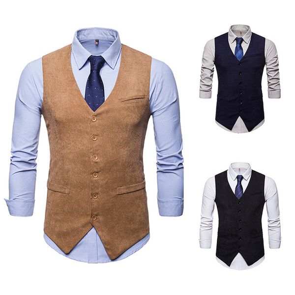 Gilet da uomo Gilet da uomo Abito da sposa slim Gilet Giacca di velluto a coste senza maniche Top Abito formale di design Abiti di lusso Abbigliamento da lavoro 230313