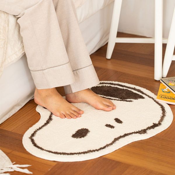 Gummimatte Verdickter waschbarer Kaschmirteppich, personalisiertes kreatives Cartoon-Muster, Ins-Stil, rutschfeste Haushalts-Fußmatte