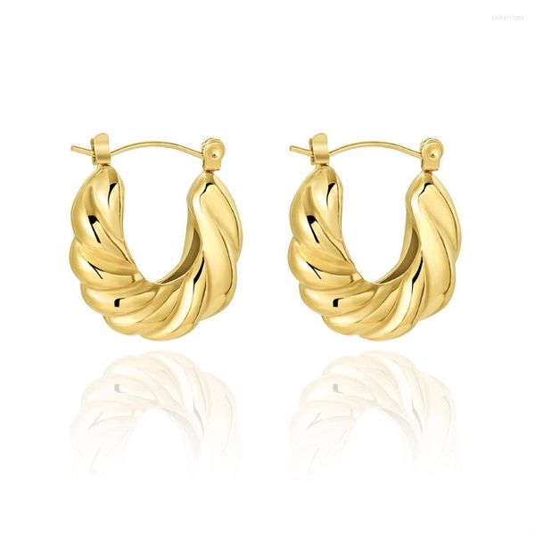 Orecchini a cerchio WILD FREE Trendy Gold Twisted Metal Women Charm in acciaio inossidabile placcato gioielli vintage impermeabili