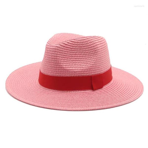 Breite Krempe Hüte Mode Frauen Sommer Stroh Maison Michel Sonnenhut Für Elegante Dame Outdoor Strand Papa Sonnenhut Panama Fedora EGER22