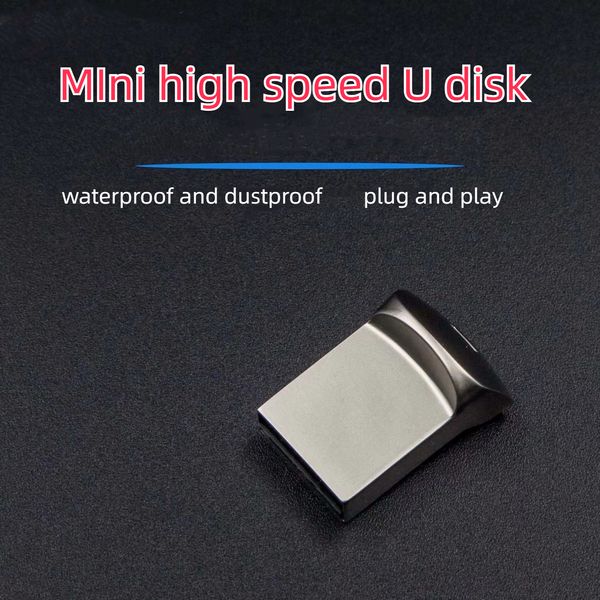 Novo mini USB 2.0 U Disco Flash Drive de alta velocidade Metal Impermeado a água de 8GB 16GB 32GB 64GB U Disco de memória Externa Memória de Memória de Memória