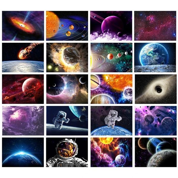 The Art of the Outer Space Poster in latta Targa in metallo Cielo stellato Spazio Galassia Room Decor Sistema solare Pianeta Universo Pittura artistica Adesivi murali Dimensioni 30X20 cm w02