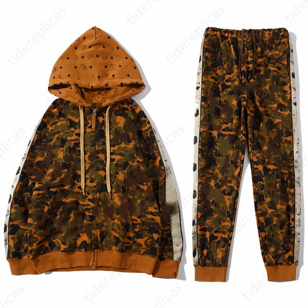 Erkekler Tasarımcı Takip Erkekler Setler Takım Takım Sweatsuits Trailtsits Sports Sports Hızlı Kuru Büyük Boyu Fit Camo Çok Cep Köpekbalığı Mavi Hoodie Yeşil Kırmızı Zipper Hoodies M-3XL