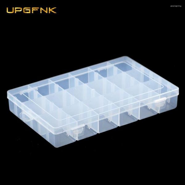 Astucci per gioielli UPGFNK Contenitore regolabile per organizer con display trasparente, grande scatola di immagazzinaggio in plastica a 16 slot, per custodia per orecchini con perline fai da te