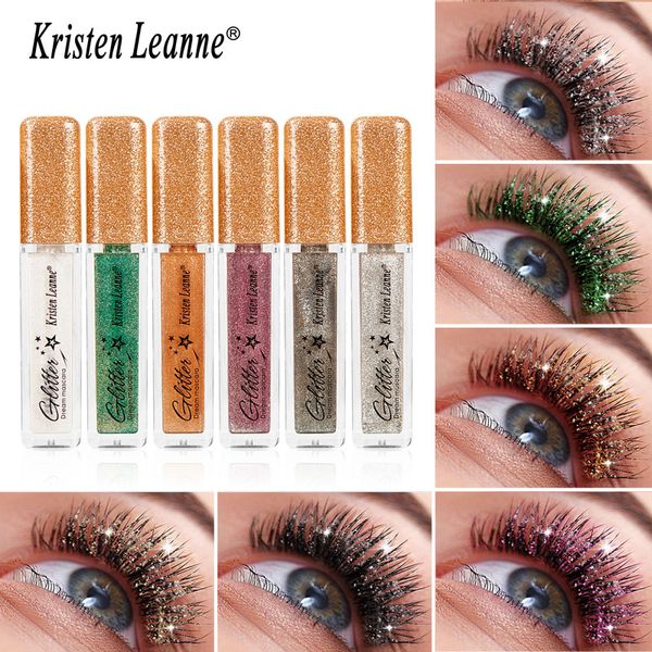 7 colori glitter mascara ad asciugatura rapida lunga durata impermeabile arricciatura ciglia spesse lucide sexy diamante mascara per il trucco