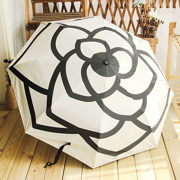 Aunhorações da marca de luxo vintage Camellia Woman guarda -chuva de soldado solar para viagens de vento feminino Parasol 3 Men dobrável para homens paraguas 230314