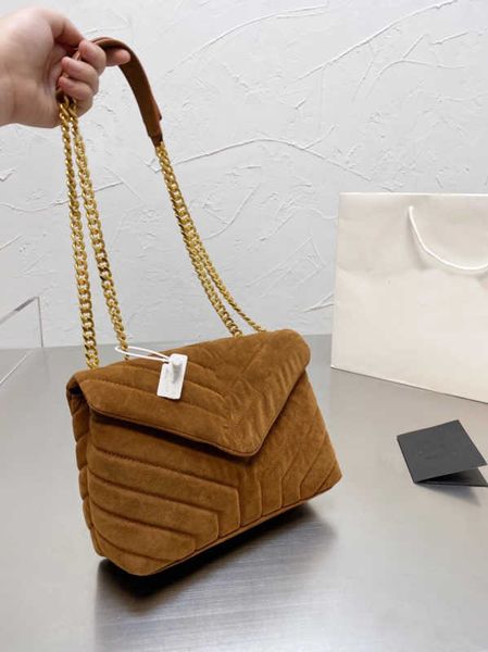 Premium-Designertasche Umhängetasche Modepersönlichkeit All-Fit-Kettenumschlagtasche aus Hirschledersamt mit großem Fassungsvermögen Einzelne Umhängetasche