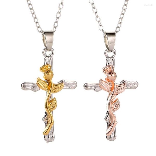Цепочки модные розовые подвесное ожерелье для женщин подруга жены Классический Цветочный подарок на день рождения религиозные украшения