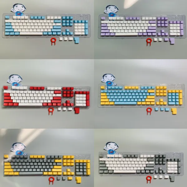 OEM arkadan aydınlatmalı anahtar kapakları Set 104 Anahtar ABS KEYCAP Ergonomik Sevimli Anahtar Kapağı MX Kiraz Profili Gateron Switch Mekanik Klavye Kiti