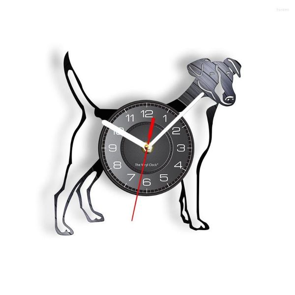 Orologi da parete Smooth Terrier LP Disc Clock Puppy Dog Lovers Home Decor Wire Retro Music Longplay Record