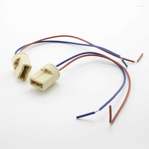 Suportes da lâmpada 2/5x 20cm G9 Base LED de LED 250V 2A Conector de fio de cabo do suporte de cerâmica para tipo de luz de chumbo de halogênio C