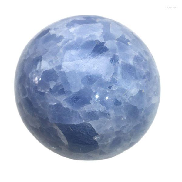 Figurine decorative 50-80mm Natural Blue Celestite Crystal Ball Blues Gemstone Orb Artigianato Decorazione domestica