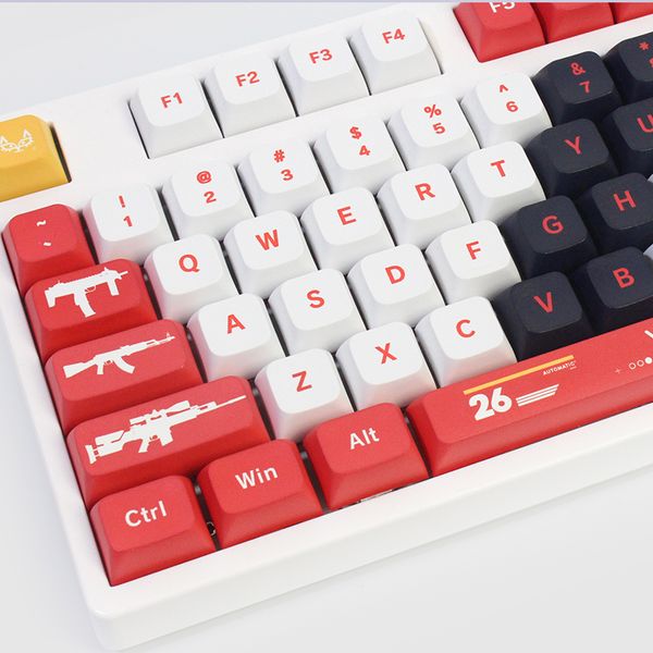 137 Chaves/Definir XDA Perfil Bloodsport Red Keycaps para teclado de jogos mecânicos MX Switches Diy Custom PBT PBT Cap