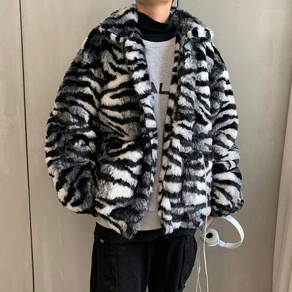 Männer Unten 2023 Winter Tiger Muster Parkas Casual Oversize Koreanische Streetwear Frau Mantel Mode Männliche Kleidung