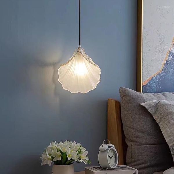 Pendelleuchten, moderne Perlen-Shell-Lichter für Wohnzimmer, Dekor, Schlafzimmer, Küche, Glas-Hängelampe, Hängeleuchte, Innenbeleuchtung