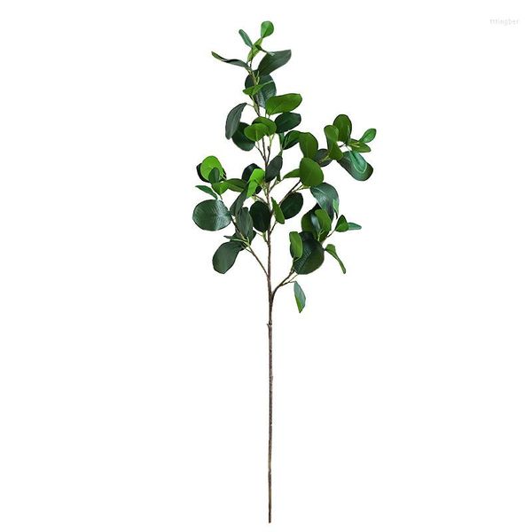 Fiori decorativi 90CM Rami di albero di banyan a foglia rotonda artificiale Decorazione domestica per interni Pianta verde