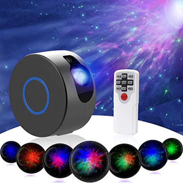 Projektörler Lazer Galaxy Starry Sky Projektör Blueteeth USB Ses Kontrol Müzik Çalar Led Gece Işık Romantik Yatak Odası Projeksiyon Işığı R230306