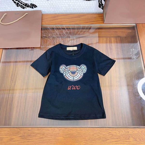 23ss marca de designer infantil camiseta de manga curta meninos meninas mesmo estilo algodão puro gola redonda clássico pequeno urso impressão do logotipo novos produtos de verão roupas infantis