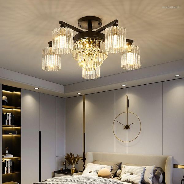 Lampade a sospensione Lampada da soffitto in cristallo di lusso per soggiorno Lampadari di lusso in stile europeo americano, lussuosi e raffinati