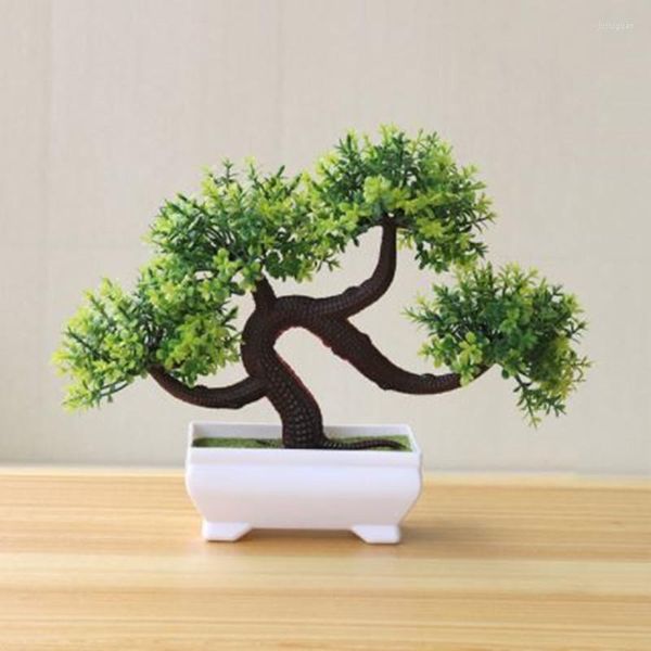 Dekorative Blumen, künstlicher Bonsai, einladende Kiefernpflanze, gefälschter Grußbaum mit Topf, Kunststoffbäume für Hochzeit, Zuhause, Büro, Dekoration