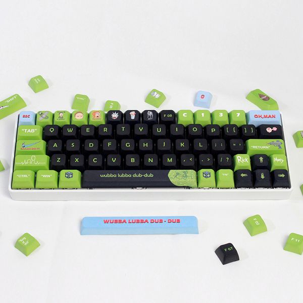 Xda-клавиш профиль PBT Dye-Sub Anime Cap Cap для механических игровых клавиатур MX Switch Diy Custom Black 135 Крышка клавиш