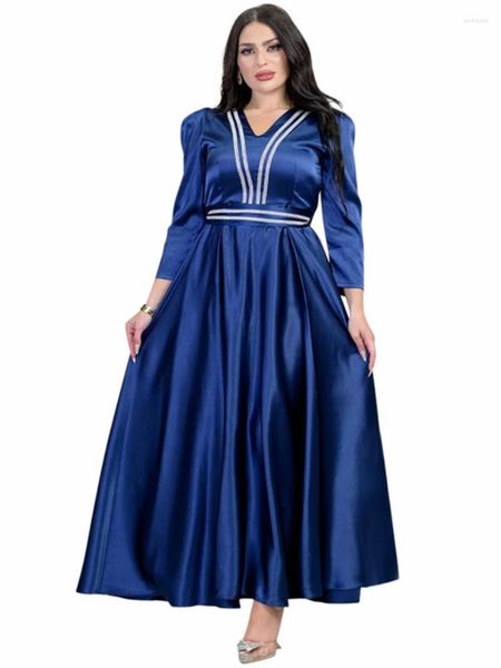 Roupas étnicas abayas para mulheres dubai luxo 2023 seda vestido de moda muçulmana caftan marocain wedding party ocasions djellaba femme com